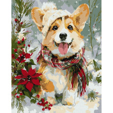 KHO6855 Ideyka Картина за номерами - Щасливий песик 40х50 см (на підрамнику, Ідейка КНО-6855) ©art_selena_ua