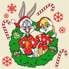 KHO6860 Ideyka Картина за номерами - Bugs & Lola 25х25 см (на підрамнику, Ідейка КНО-6860) ©Warner Brothers