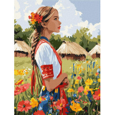 KHO8485 Гарна українка art_selena_ua, 30х40 см. Ideyka. Картина за номерами (Ідейка КНО-8485)