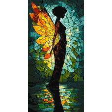 KHO8612 Ideyka Картина за номерами - Вітражний ангел 40х80 см (на підрамнику, Ідейка КНО-8612) ©art_selena_ua