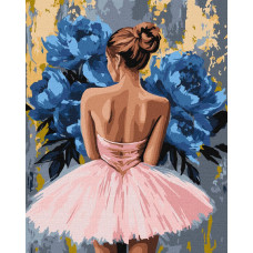 KHO8661 Ideyka Картина за номерами - Балерина з блакитними півоніями з фарбами металік 40х50 см (на підрамнику, Ідейка КНО-8661) ©art_selena_ua KHO8661 Ideyka Картина за номерами - Балерина з блакитними півоніями з фарбами металік 40х50 см (на підрамнику, Ідейка КНО-8661) ©art_selena_ua