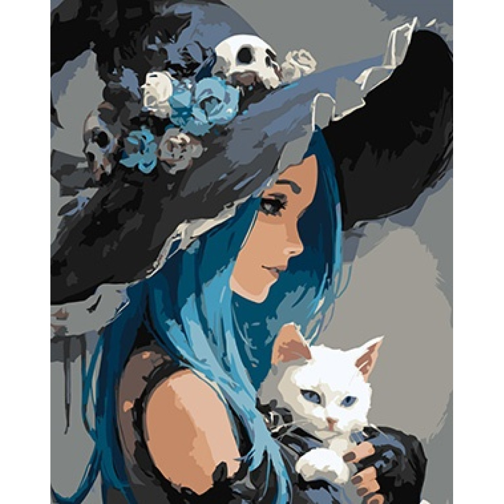 KHO8688 Ideyka Картина за номерами - Дівчина з білим котом 40х50 см (на підрамнику, Ідейка КНО-8688) ©art_selena_ua KHO8688 Ideyka Картина за номерами - Дівчина з білим котом 40х50 см (на підрамнику, Ідейка КНО-8688) ©art_selena_ua