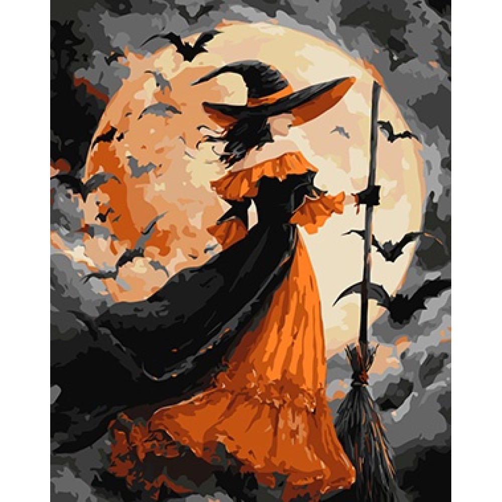 KHO8690 Ideyka Картина за номерами - Відьма при місяці 40х50 см (на підрамнику, Ідейка КНО-8690) ©art_selena_ua KHO8690 Ideyka Картина за номерами - Відьма при місяці 40х50 см (на підрамнику, Ідейка КНО-8690) ©art_selena_ua