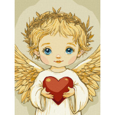 KHO8707 Ideyka Картина за номерами - Серце янгола 30х40 см (на підрамнику, Ідейка КНО-8707) ©art_selena_ua