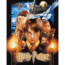 KHO8716 Ideyka Картина за номерами - Harry Potter: Постер  40х50 см (на підрамнику, фарби металік, Ідейка КНО-8716) ©WB