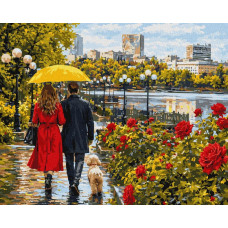 KHO8786 Ideyka Картина за номерами - Прогулянка Донецьком 50x40 см, (на підрамнику, Ідейка KHO8786) ©art_selena_ua
