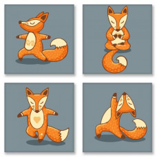 KNP011 Поліптих Yoga-fox. Ideyka. Картина за номерами за номерами (Ідейка)