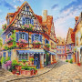 КВ_3028 Virena Заготовка для вишивки бісером - Вулиця 29,5х29,5 см (схема на габардині)