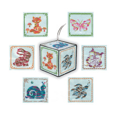 М-0364 VDV Набір для вишивки рахунковим хрестиком - Іграшка Куб-фауна 8,5х8,5х8,5 см, Aida 14 М-0364 VDV Набір для вишивки рахунковим хрестиком - Іграшка Куб-фауна 8,5х8,5х8,5 см, Aida 14