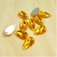 M015-07 Пришивні акрилові стрази крапля, золотий, 8х13х3,5 мм, 10шт. Натхнення. Декоративні елементи