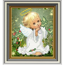 МЛ-026 Новогодний ангелочек. Княгиня Ольга. Схема на ткани для вышивания бисером