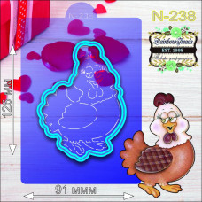 N-238 Курочка. Форма для печива з трафаретом. Rainbow beads