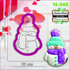 N-348 Сніговик. Форма для печива з трафаретом. Rainbow beads