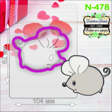 N-478 Маленька мишка. Форма для печива з трафаретом. Rainbow beads