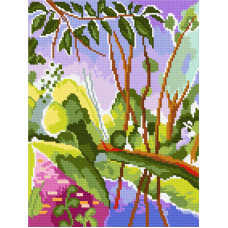 N2075 Чарівниця Набір для вишивки друкованим хрестиком - Узбережжя річки А. Матісс 19x26 см, Aida14