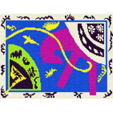 N2076 Чарівниця Набір для вишивки друкованим хрестиком - Кінь, вершник і клоун А. Матісс 19x26 см, Aida14