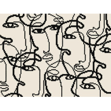 N2077 Чарівниця Набір для вишивки друкованим хрестиком - Жіночі обличчя 19x26 см, Aida14 бежева