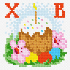 N962 Чарівниця Набір для вишивки рахунковим хрестиком - Паска 9x9 см, Aida 14