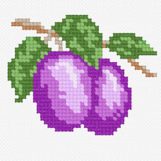 N981 Чарівниця Набір для вишивки рахунковим хрестиком - Слива 9x9 см, Aida 14