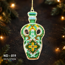 ND-019 Кольорова Набір для вишивки бісером по дереву - Іграшка Добробут, 7,5x11,5 см