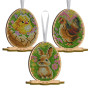 НІП_401 Virena Дерев'яна заготовка для вишивки бісером - Великодні міні-іграшки 6,6смx8,6 см (3 шт)