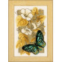 PN-0144802 Метелики на квітах. 8х12 см. Vervaco. Набір для вишивки хрестиком на Aida 18