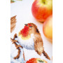 PN-0146877 Robin redbreast with apples. Серветка. Vervaco. Набір для вишивання нитками