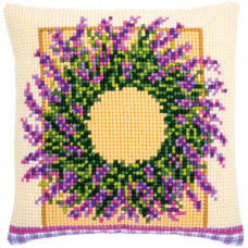 PN-0173731 Lavender wreath. Подушка. Vervaco. Набір для вишивки нитками хрестиком по малюнку на тканині