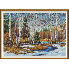 РЕ3623 Нова Слобода Набір для вишивки хрестиком - Весняна елегія 42х29 см, Aida 16