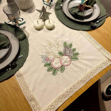 РКВ-03л Кольорова Заготовка для вишивки нитками - Ранер 45х150 см (схема на льоні, колір крем)