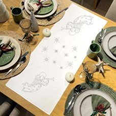 РКВ-05л Кольорова Заготовка для вишивки нитками - Ранер 34х90 см (схема на льоні, колір крем)