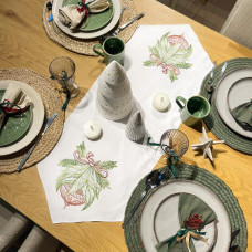 РКВ-06дп Кольорова Заготовка для вишивки нитками - Ранер 34х90 см (схема на домотканому полотні Еліт, колір білий)