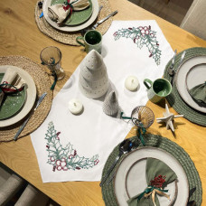 РКВ-08дп Кольорова Заготовка для вишивки нитками - Ранер 34х90 см (схема на домотканому полотні Еліт, колір білий)