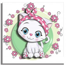 РТ150216 Кішка-білосніжка. Папертоль. Набір картини з паперу