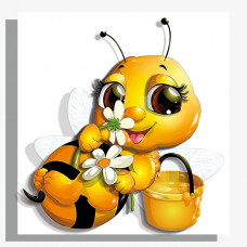 РТ150323 Бджілка з квітами. Папертоль. Набір картини з паперу