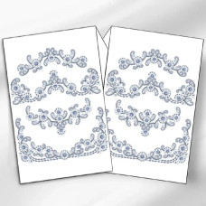 РВВ_070 Virena Заготовка для вишивки бісером та бусинами - Рушник весільний великий в сріблі 35x190 см (схема на габардині)