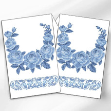 РВВ_079 Virena Заготовка для вишивки бісером - Весільний рушник великий в сріблі, 35x190 см (габардин)