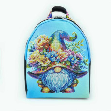Рюкзак_803 Virena Заготовка для вишивки бісером - Рюкзак Гном з квітами, 24x30x8 см