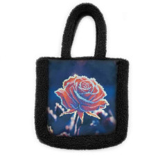 Шоппер_812 Virena Заготовка для вишивки бісером - Сумка-шоппер Троянда на морозі 43x30 см (штучне хутро Teddy)