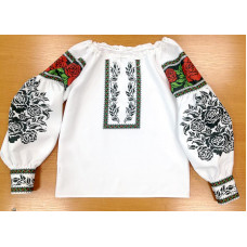 ШВЖ-55 52 розмір ЛБ Пошита жіноча блузка (білий льон). Княгиня Ольга(Знятий з виробництва)