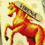 СПП_217 Virena Пошита заготовка для вишивки бісером - Подарункова сумка для пляшки символ року кінь 14x30 см (схема на габардані)