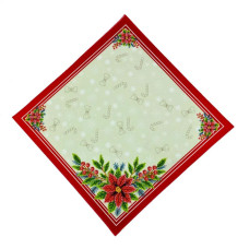 СПВ_204 Virena Заготовка для вишивки бісером - Серветка різдвяна з різдвяними квітами 40x40 см (схема на габардині) СПВ_204 Virena Заготовка для вишивки бісером - Серветка різдвяна з різдвяними квітами 40x40 см (схема на габардині)