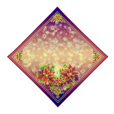 СПВ_206 Virena Заготовка для вишивки бісером - Серветка різдвяна зі свічкою та різдвяними квітами 40x40 см (схема на габардині) СПВ_206 Virena Заготовка для вишивки бісером - Серветка різдвяна зі свічкою та різдвяними квітами 40x40 см (схема на габардині)