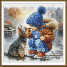 СР2364 Нова Слобода Набір для вишивки рахунковим хрестиком - Дощовий поцілунок 37x37 см, Aida 16 (канва з фоном) СР2364 Нова Слобода Набір для вишивки рахунковим хрестиком - Дощовий поцілунок 37x37 см, Aida 16 (канва з фоном)