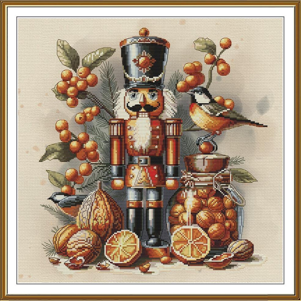 СР2378 Нова Слобода Набір для вишивки рахунковим хрестиком - Лускунчик 31x31 см, Aida 16 (канва з фоном) СР2378 Нова Слобода Набір для вишивки рахунковим хрестиком - Лускунчик 31x31 см, Aida 16 (канва з фоном)