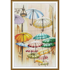 СР3458 Нова Слобода Набір для вишивки рахунковим хрестиком - Парасолі,що парять 30x46 см, Aida 16 (канва з фоном) СР3458 Нова Слобода Набір для вишивки рахунковим хрестиком - Парасолі,що парять 30x46 см, Aida 16 (канва з фоном)