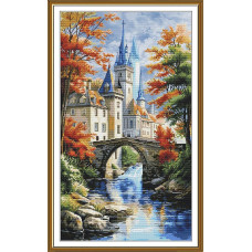 СР3462 Нова Слобода Набір для вишивки рахунковим хрестиком - Краєвид із замком 30x52 см, Aida 16 (канва з фоном) СР3462 Нова Слобода Набір для вишивки рахунковим хрестиком - Краєвид із замком 30x52 см, Aida 16 (канва з фоном)