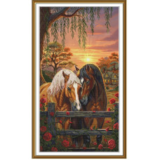 СР6303 Нова Слобода Набір для вишивки рахунковим хрестиком - Кохання на заході сонця 29x54 см, Aida 16