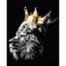 SS6813 Цар звірів, з золотом, 30x40 см. Strateg. Картина за номерами (Стратег)