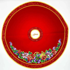 СЯ_313 Virena Заготовка для вишивки бісером - Спідниця під ялинку з різдвяними квітами 71х71 см (схема на габардині)